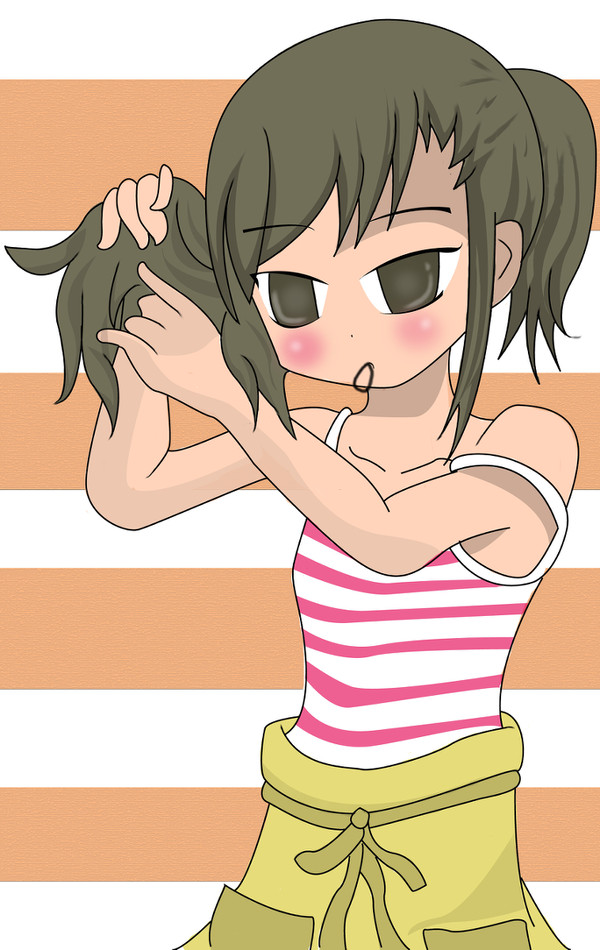 髪結わえる娘