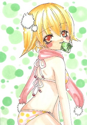 真冬に水着