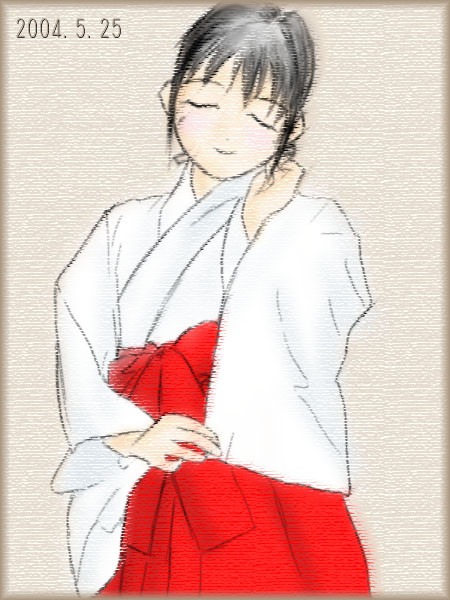 昔描いた巫女さん