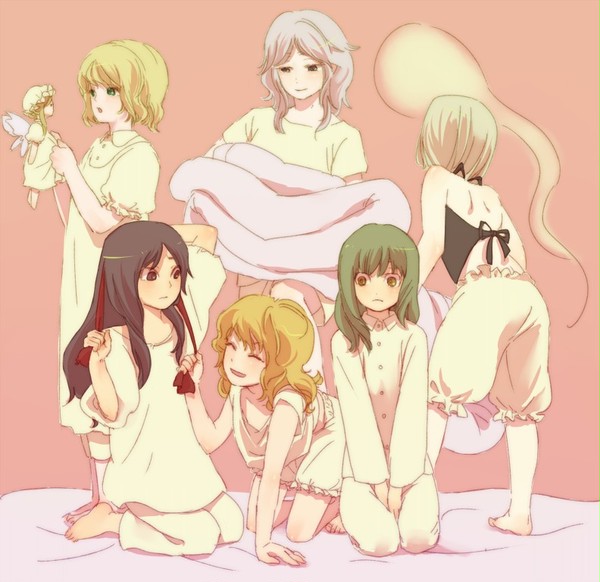 少女就寝準備中