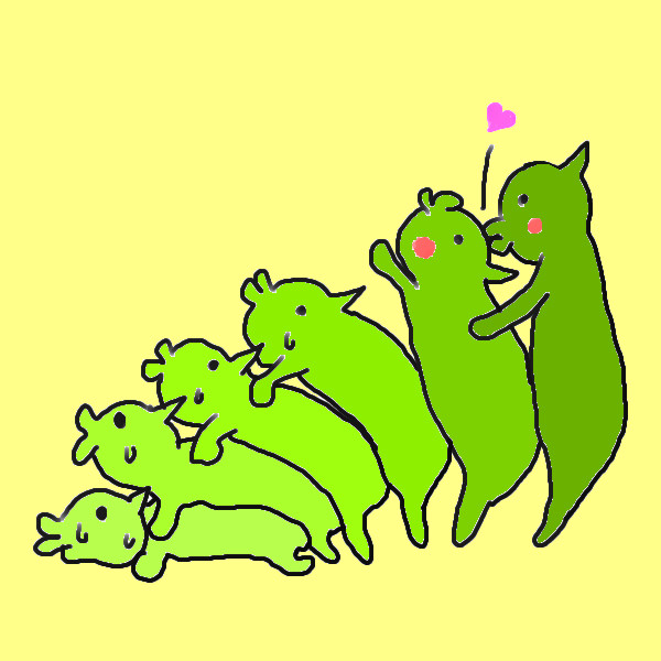 ドミノ倒し・・・ぽっ♡