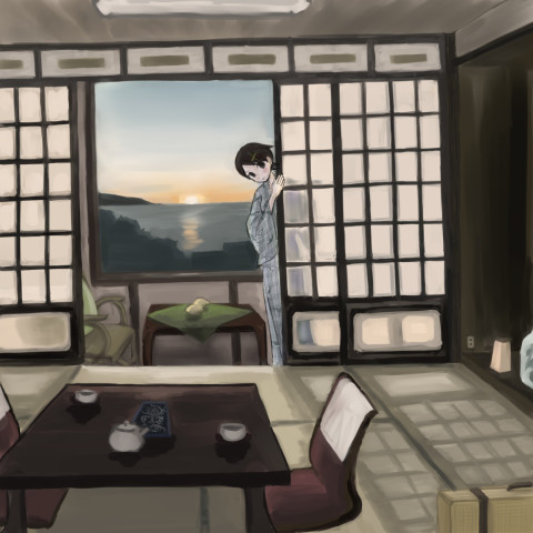 可符香　温泉へ
