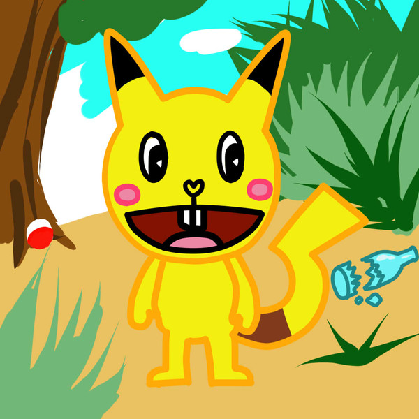 幸せの木のピカチュウ
