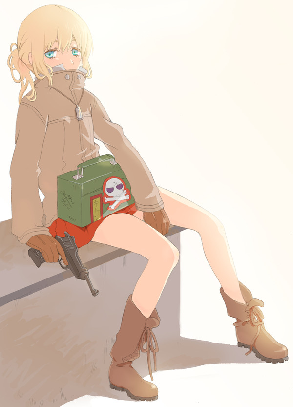 金髪でピストル