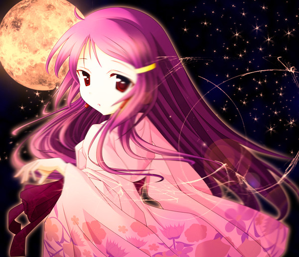 月夜と着物。