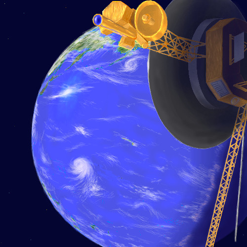 The planet was, blue.