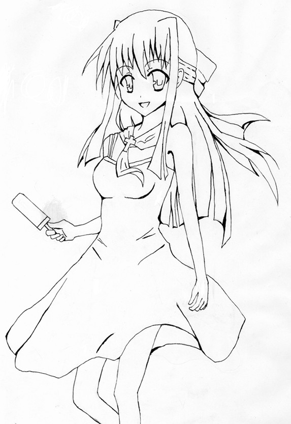さやか先輩(線画)