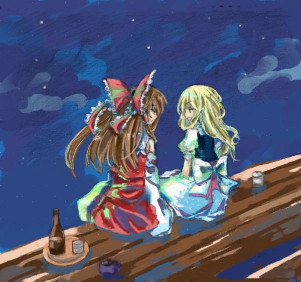 神社で星見