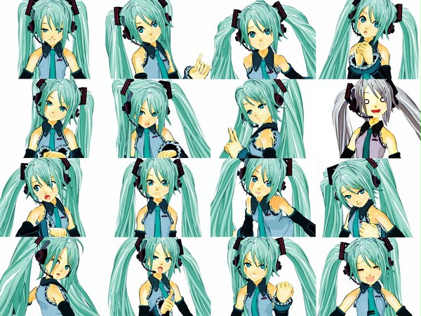 3Dで初音ミク(表情集）。