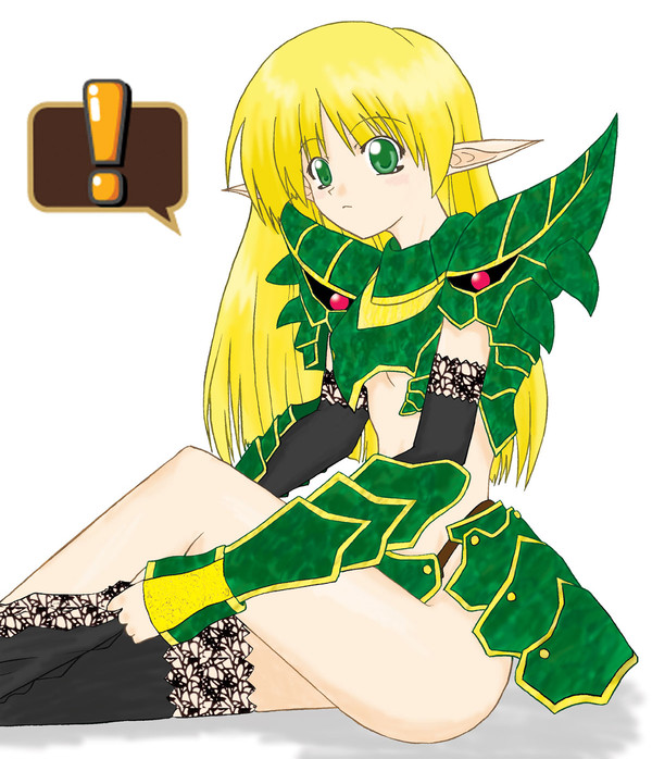デモンズアーマーのエルフさん。