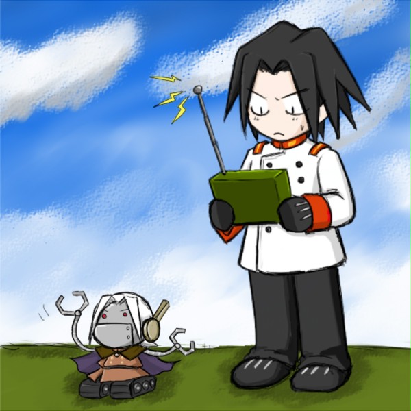 リモコンで操作中