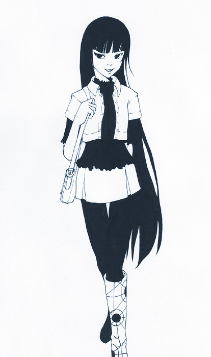 黒髪ロン毛