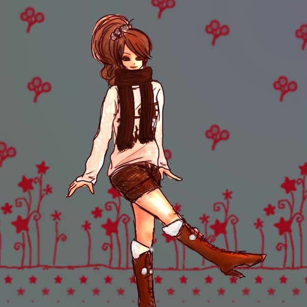 ポンポンブーツ　ファッション
