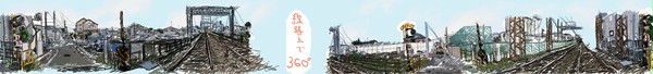 線路の上で360°