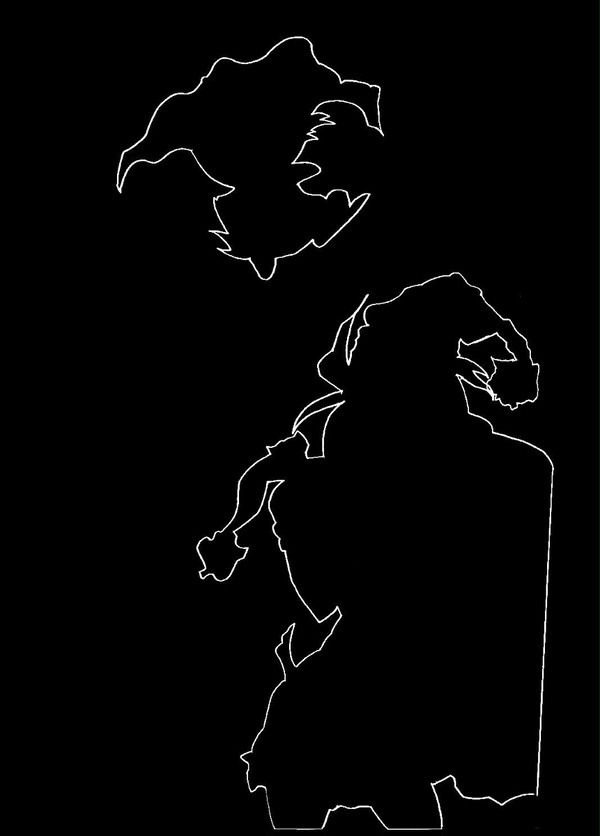 手元をみずに輪郭を描く　その４