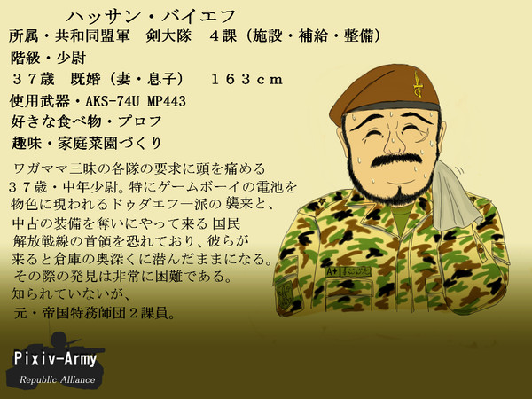【Pixiv-Army】ハッサン・バイエフ【共和同盟軍】