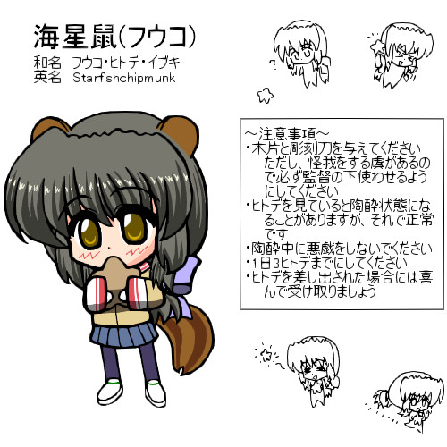 ｢海星鼠｣と書いて｢ふうこ｣と読む