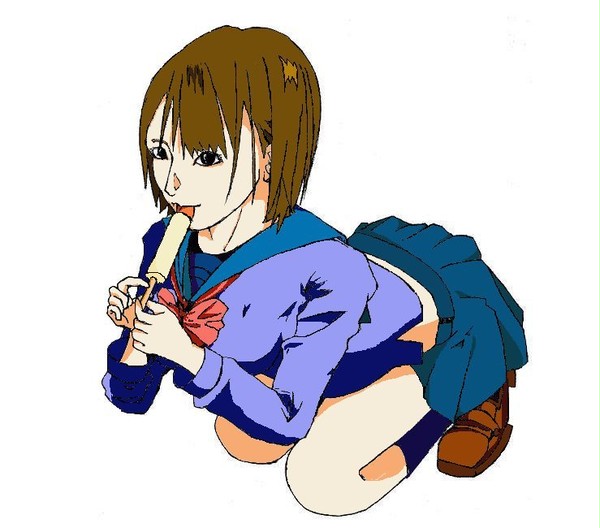 棒アイス食べてる女の子