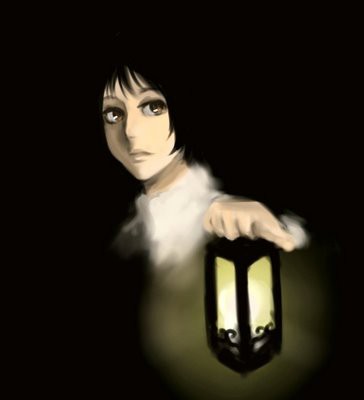 見回りする少年