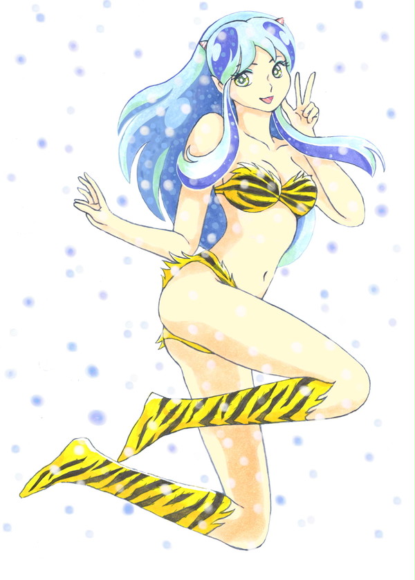 雪の中のラムちゃん