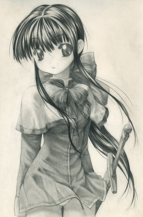 川澄 舞（鉛筆画）