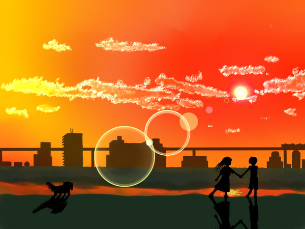 夕暮れ