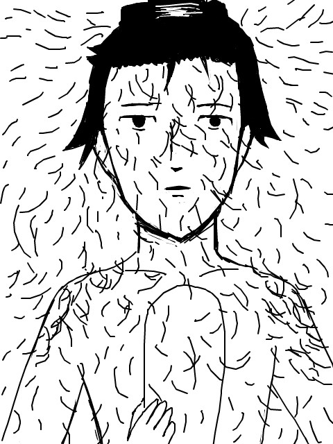 散髪中