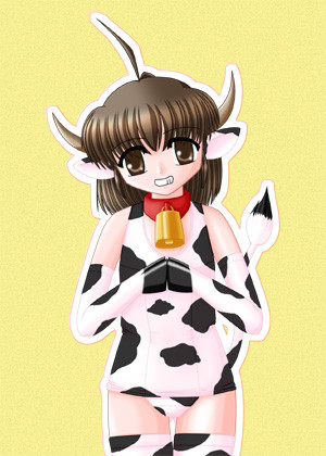 牛柄スク水娘