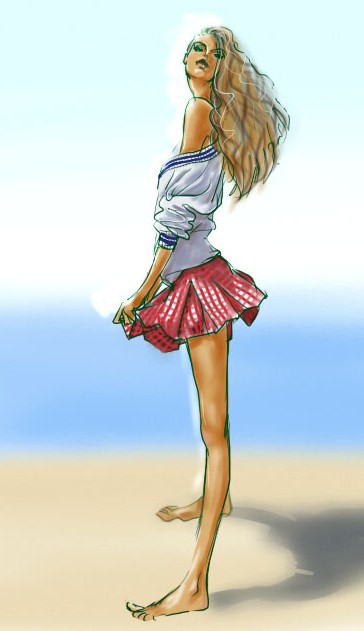 チェックミニスカート