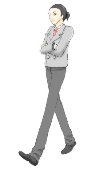街中スーツ