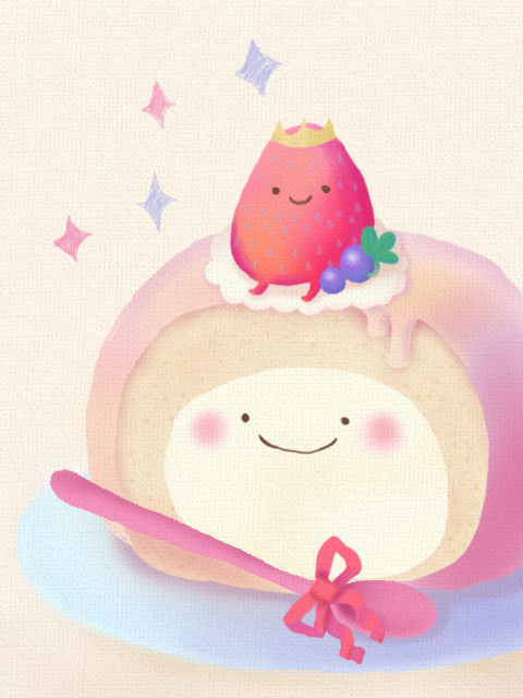 ロールケーキとイチゴちゃん