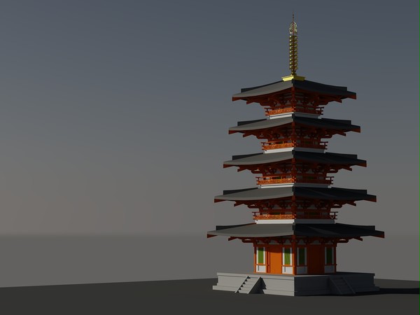 法隆寺五重塔（元興寺の小塔から推定される本来の形状）