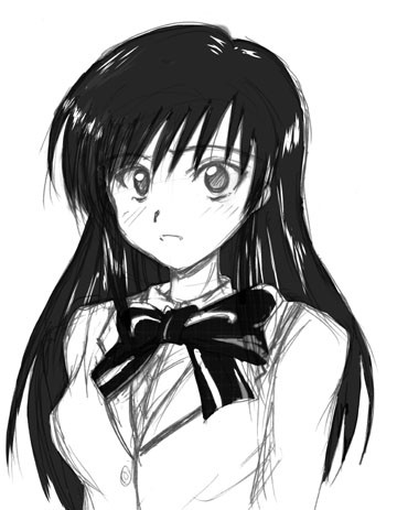唯　鉛筆画