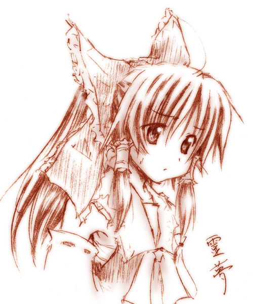 鉛筆画 [博霊霊夢]