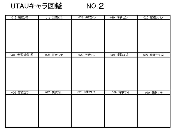 【企画】UTAUキャラ図鑑その2【テンプレ】