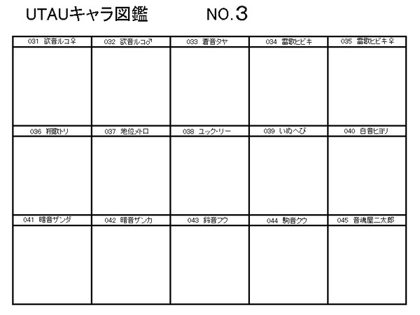 【企画】UTAUキャラ図鑑その3【テンプレ】
