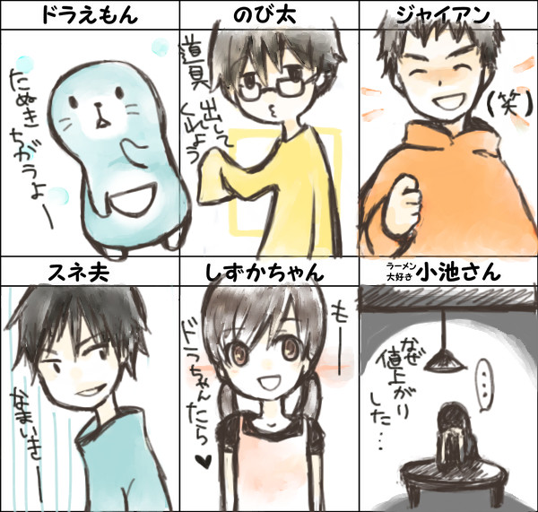 自分絵でどらちゃん達