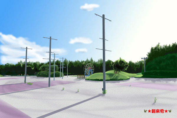 柱のある風景