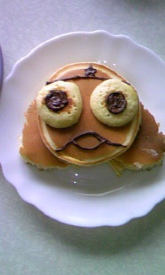 ホットケーキでケロロを作ってみた
