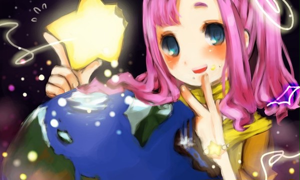 地球と星と