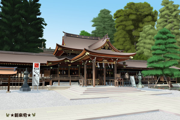 風景画：神社