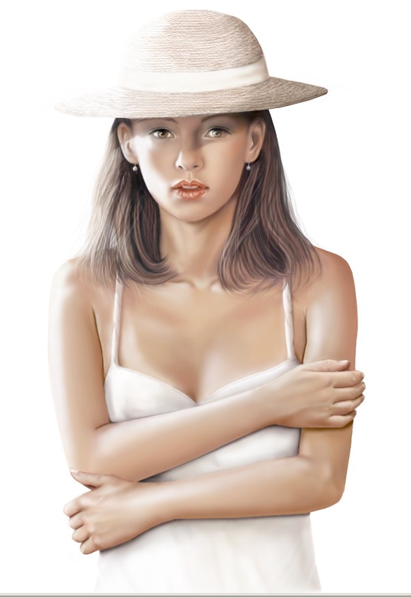 麦わら帽子の女性