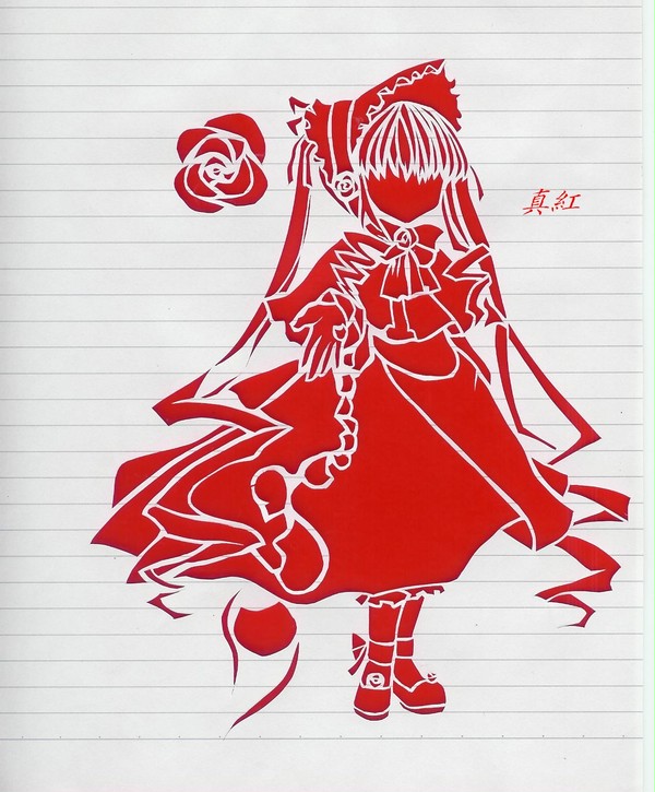 【切り絵】～真紅～