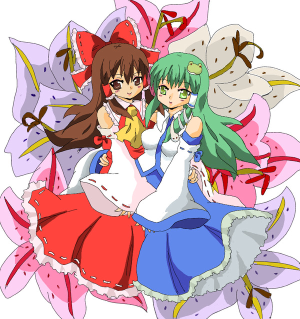 百合の花にかこまれて