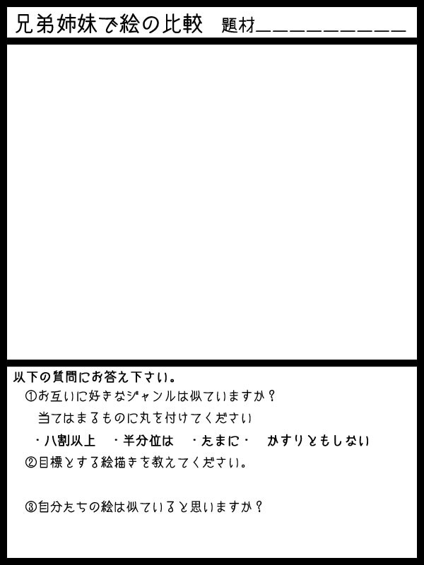 【企画】兄弟姉妹で絵の比較