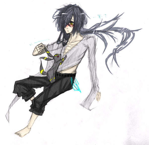 ブラッキーと、ブラッキー擬人化（うちのこ）