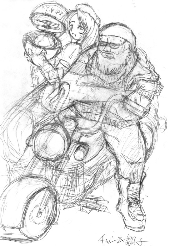 アメリカンなチャン&雛子(落書き)