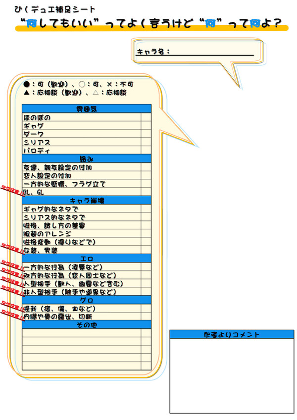 【ぴくデュエ】補足用シート【こんなんどうでしょう？】
