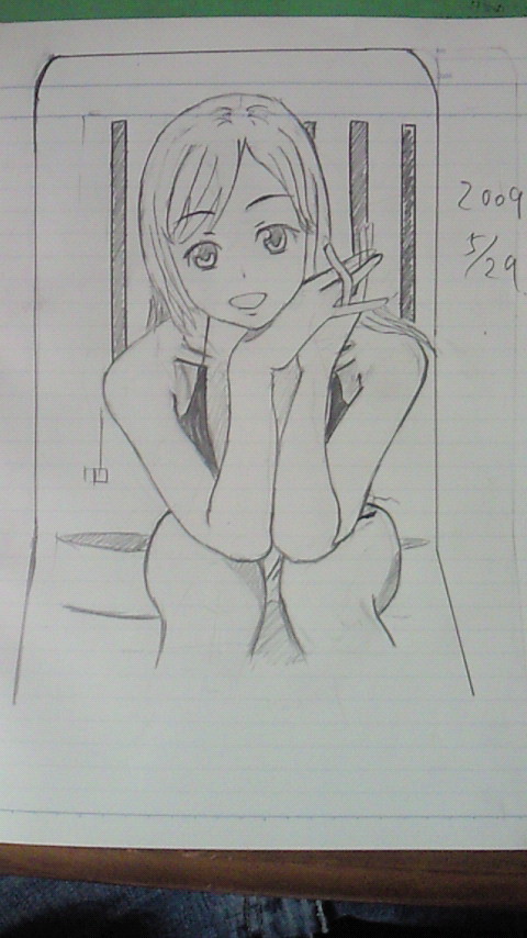 雨の日に描きました