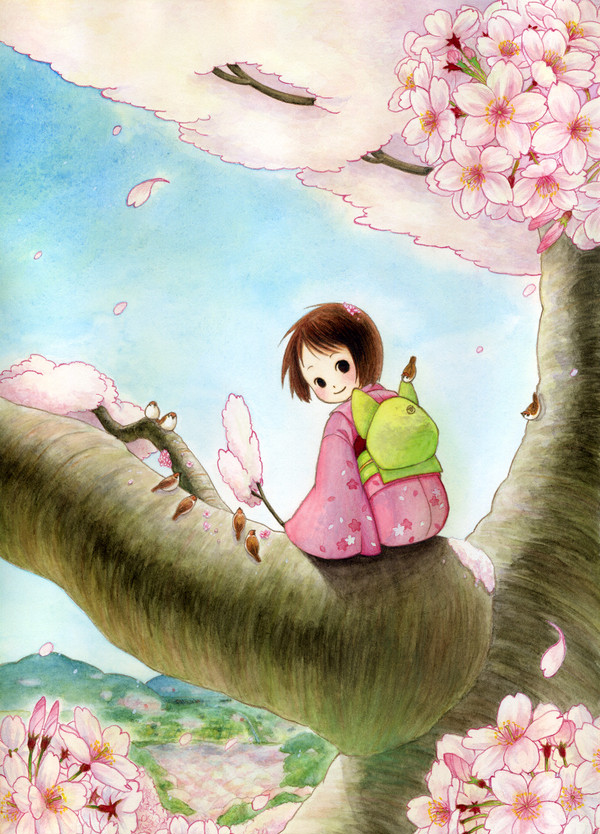 桜とすずめ